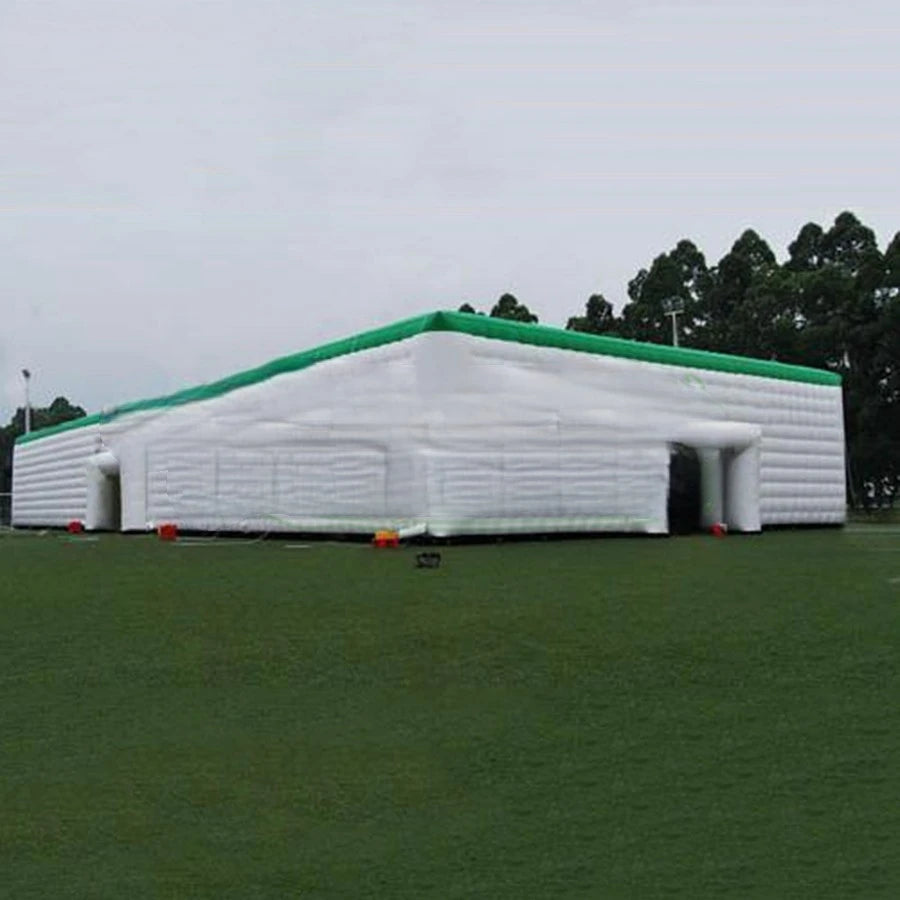 Marquees For Sale 15M Gaint Green Roof White New Inflatable Exhibition Cube tent Infaltable Party Tent Promotional Blow Up