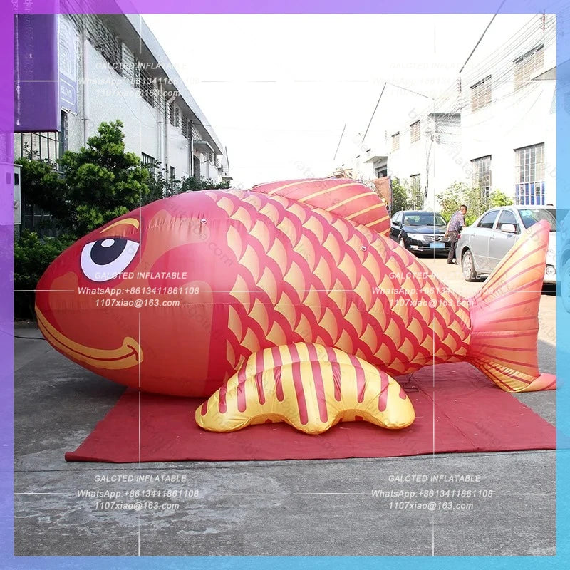 Inflatable Carp Fish Cartoon 4 Meters Length For Event Party Decoration