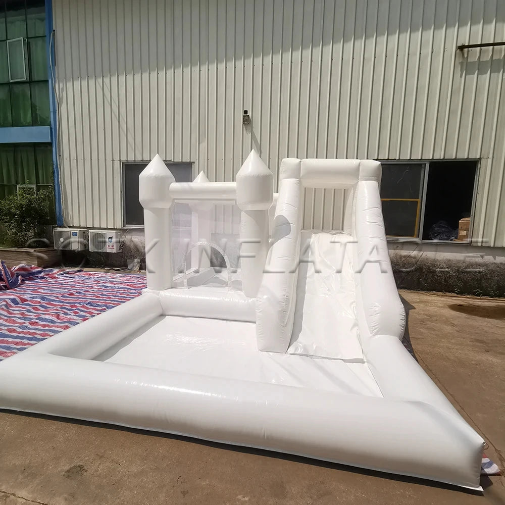ouse for fun toys Love pink jumper Inflatable Wedding White Bounce Castle With slide Jumping Bed Bouncy castle pink bouncer