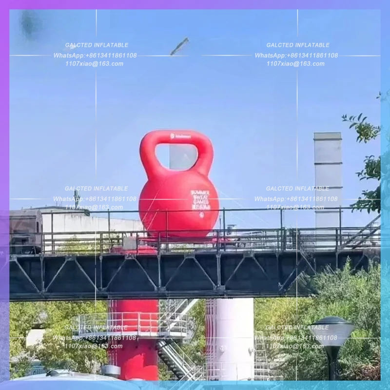 sports equipment fitness life Inflatable simulation kettlebell dumbbell model festival IP custom logo activities lighting advert