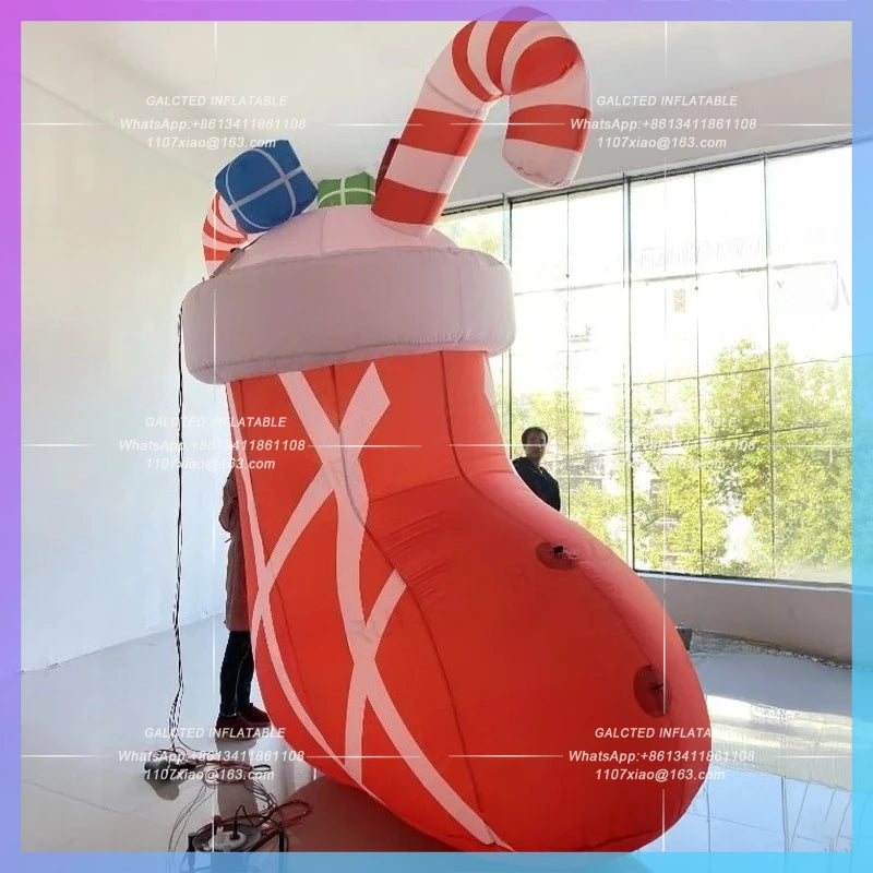 christmas lucky gist Giant inflatables sock shose for new year decoration