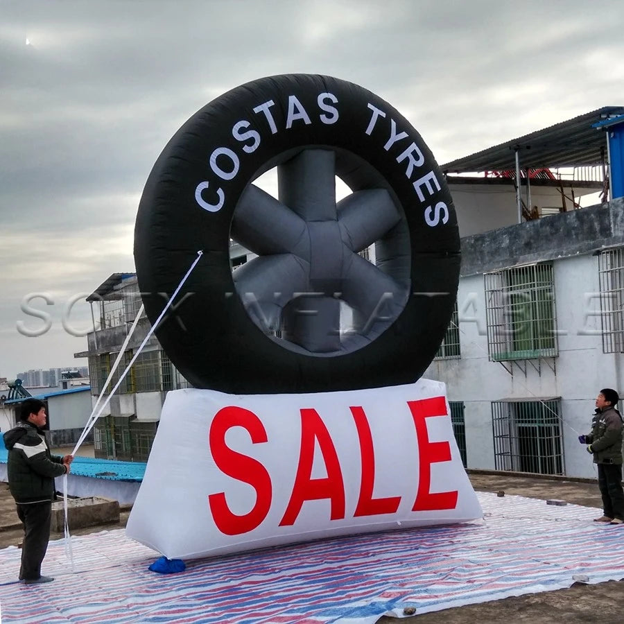Model for Promotion Giant Inflatable Advertising Tire Balloon Inflatable Tyre