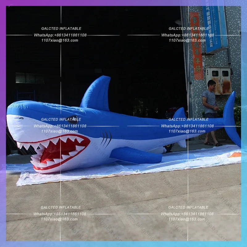 Inflatable Ocean Theme Decorations 16.4Ft Inflatable Cartoon Shark Model  Outdoor/Indoor inflatable Toys For Party-BG-A1102