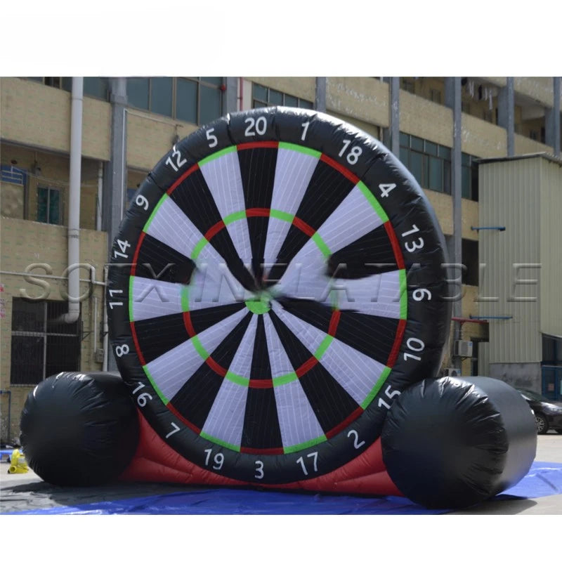 Sport Game Party 5mH PVC Inflatable Soccer Darts Board Giant Inflatable Football Darts Dartboard Games with Footballs for