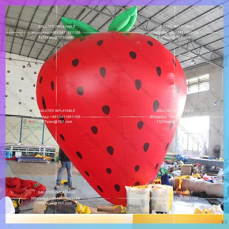 Inflatable Fruit Replica Giant Customized 3m/4m High Inflatable Strawberry Balloon Children toy for Advertising Toy