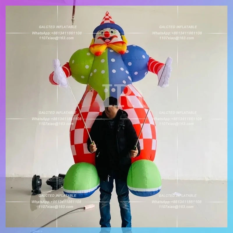 Inflatable Air Model for Playground 3.5M Cartoon Clown DIY Walking Dance Performance Props Festival Supermarket Circus Puppet