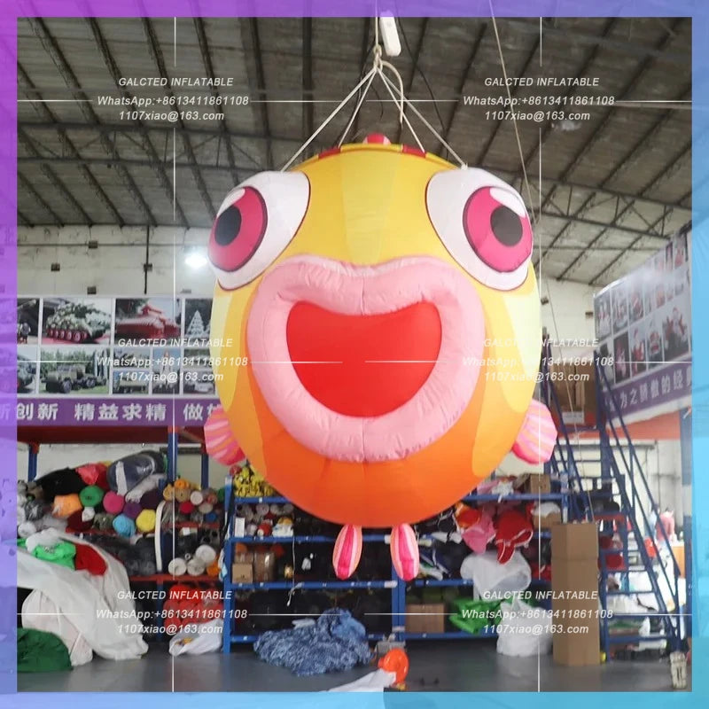 Inflatable Lovely Cartoon Fish Balloon With Lighting Inflatable Hanging 2 Meters Length  For Children/Party Decoration - Toys