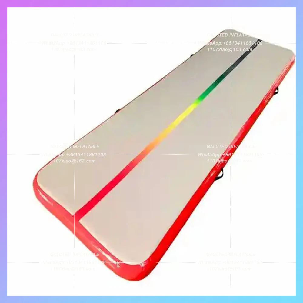 Inflatable Gymnastics Mat Tumbling Gym Mat Durable 1x0.6x0.1m Air Tracks With Colorful Line Indoor Yoga Floor For Training Use