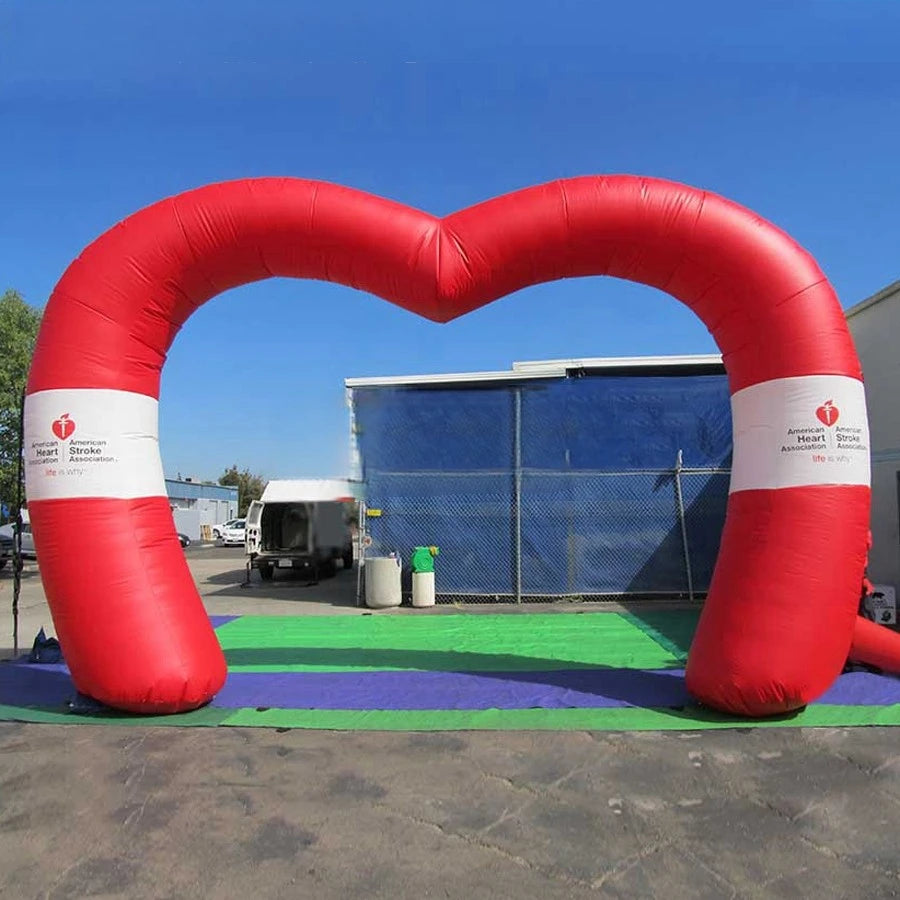 Wedding Valentine's Day Decoration Inflatable Love Heart Arch Inflatable Heart Shaped Archway Entrance with Logo for