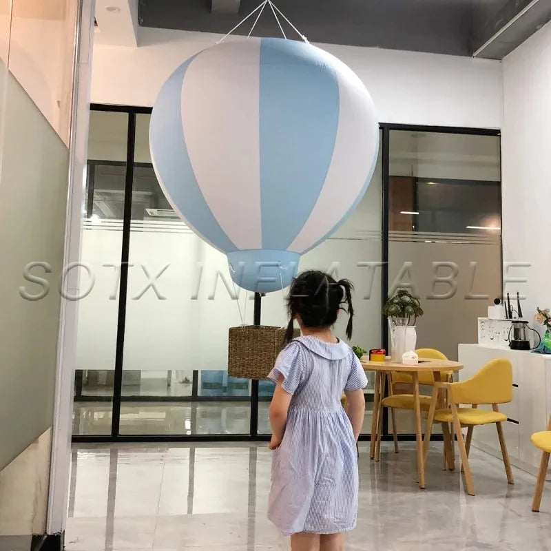 Birthday Party Decor 3/5ft Large Inflatable Hot Air Balloon PVC Inflatable Strips Balloon with Frame for Advertising Event