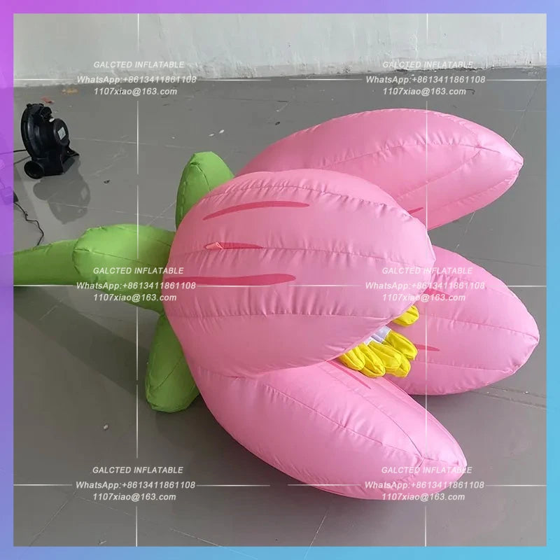 inflatable flower model Large shopping malls display festive atmosphere pink