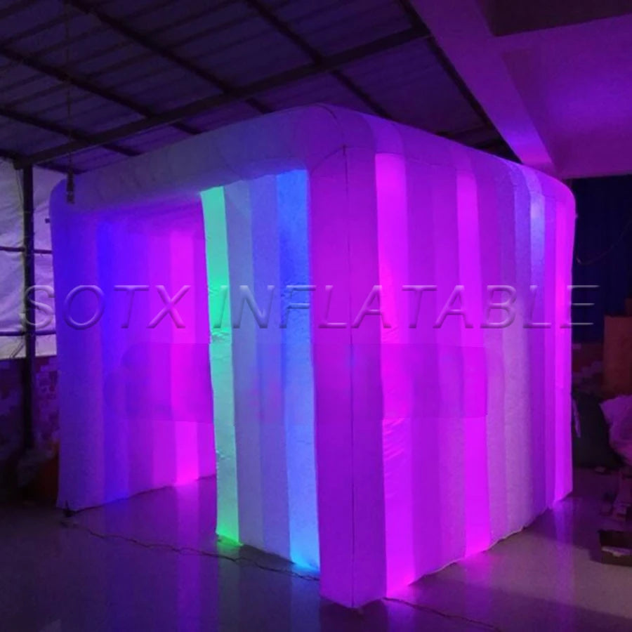 controller for rental New Style oxford fabric cube inflatable photo booth tent with 16 colors changing by remote