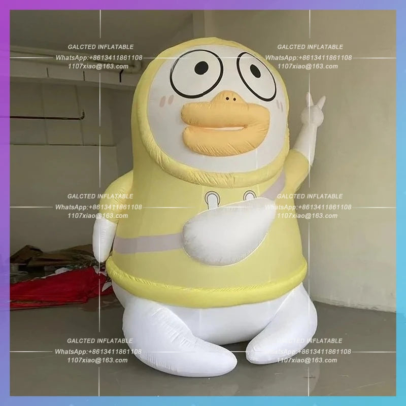 hoodie satchel little yellow duck Inflatable cartoon little Liu Duck modelIP flash linkage market lighting advertising props
