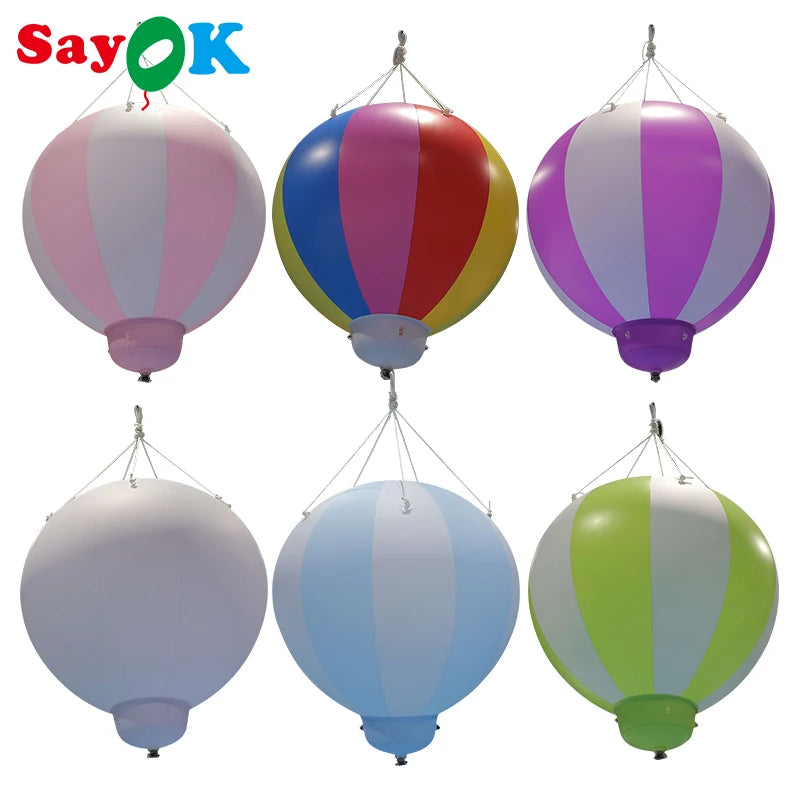 PVC Inflatable Hot Air Balloon 3ft/5ft Inflatable Strips Balloon with Stand for Advertising Events Birthday Party Decor