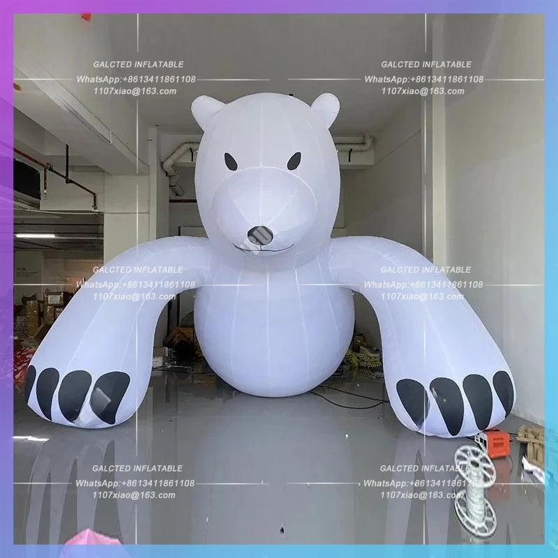 Bear Model Ice and Snow World Inflatable cartoon Hercules Polar  theme park mall atrium lighting IP advertising props