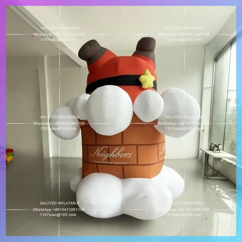 christmas gift for festival decoration Giant inflatable santa claus chimney