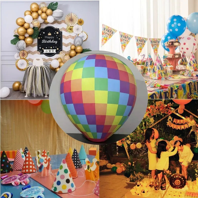 2m Tall Portable PVC Helium Balloon Inflatable Rainbow Hot Air Balloons Hanging Decorations for Advertising Wedding Birthday