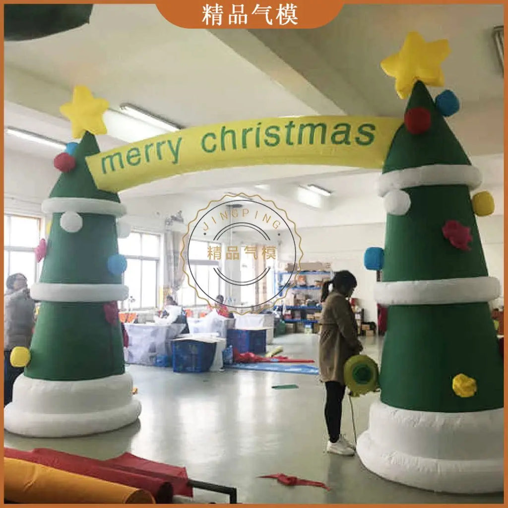 Inflatable Christmas Arch with Lights - Festive Decoration for Parties, Shopping Malls, and Storefronts