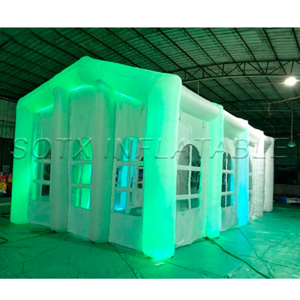 Customizable Shape & Color Popular Long White Square Inflatable Wedding Tent With Windows For Outdoor Party Or Event Supply