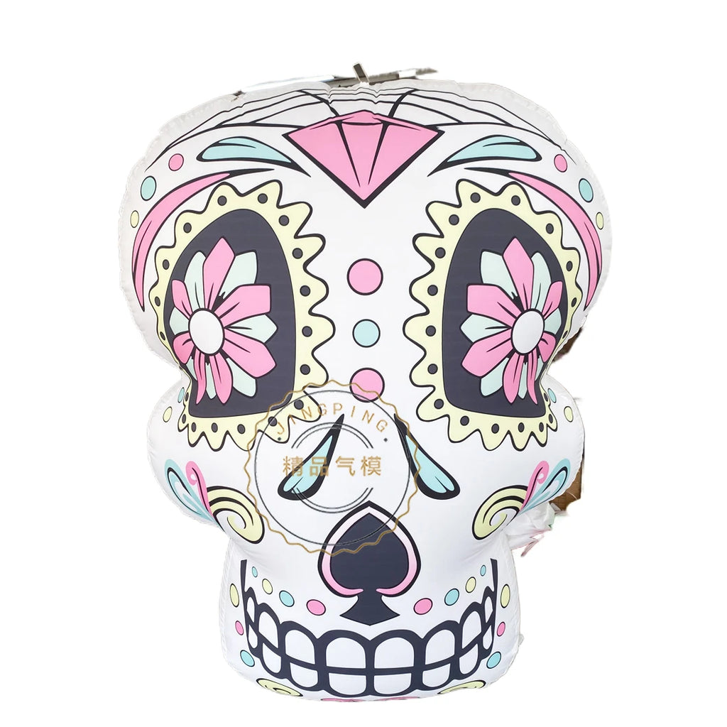 Inflatable Halloween Skull with LED Lights - Spooky Decorations for Bars and Parties