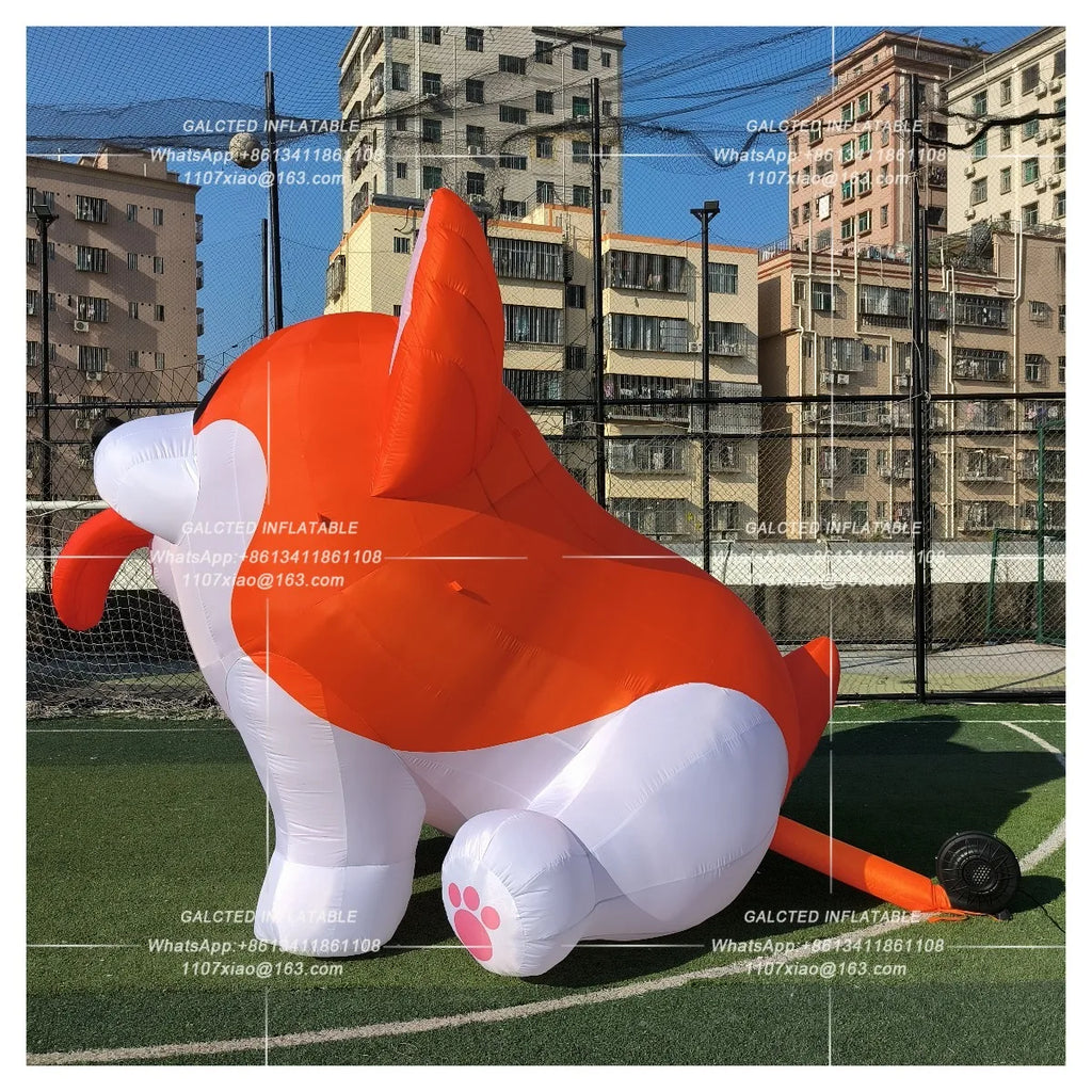 Inflatable Corgi Dog With Blower Giant Outdoor Advertising Event Display Inflatable Animal