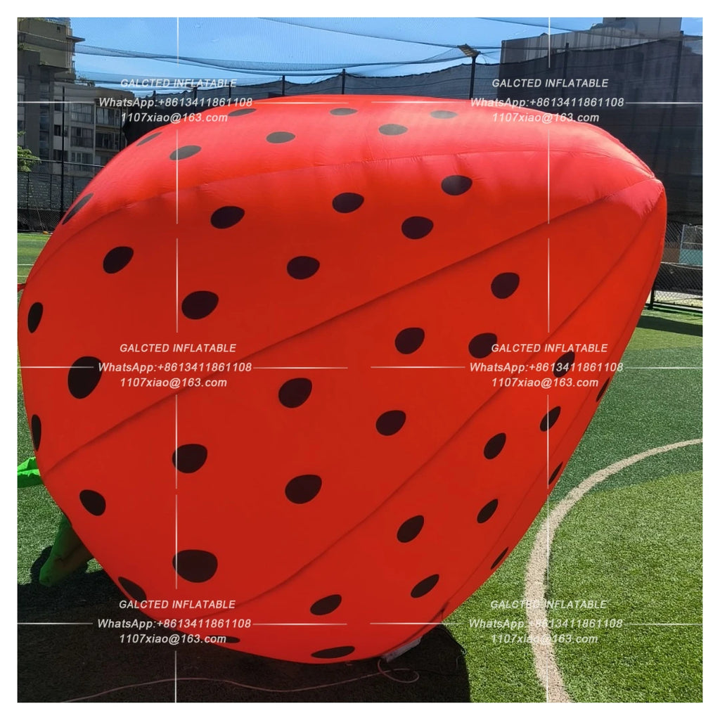 Inflatable Strawberry With Blower Giant Outdoor Advertising Display For Event And Store Promotion