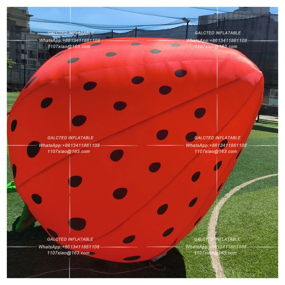 Inflatable Strawberry With Blower Giant Outdoor Advertising Display For Event And Store Promotion