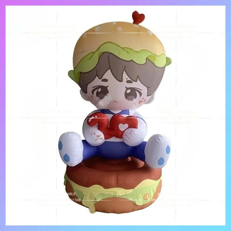 Star Idol fans will come to the aid Inflatable cartoon hamburger model of the airport pick-up concert punch card photo props