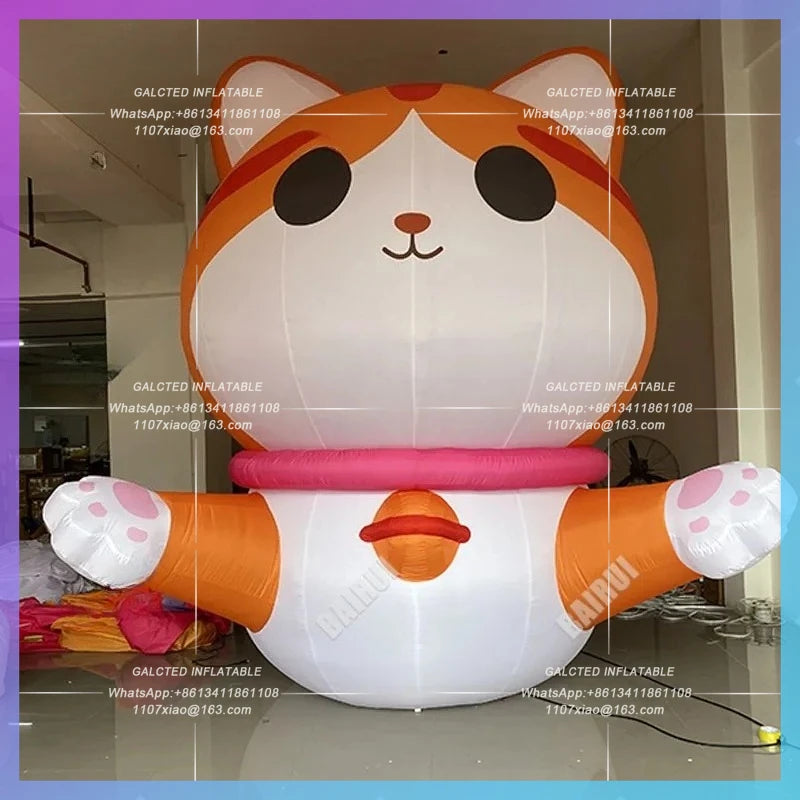 Orange Cat model hugs Inflatable cartoon Bell half-length Cat Healing Mall Pet Festival photogenic props