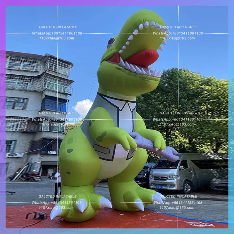 artificial dress take Spanner Tyrannosaurus Inflatable green dinosaur model cartoon  rex children's playground embellishment