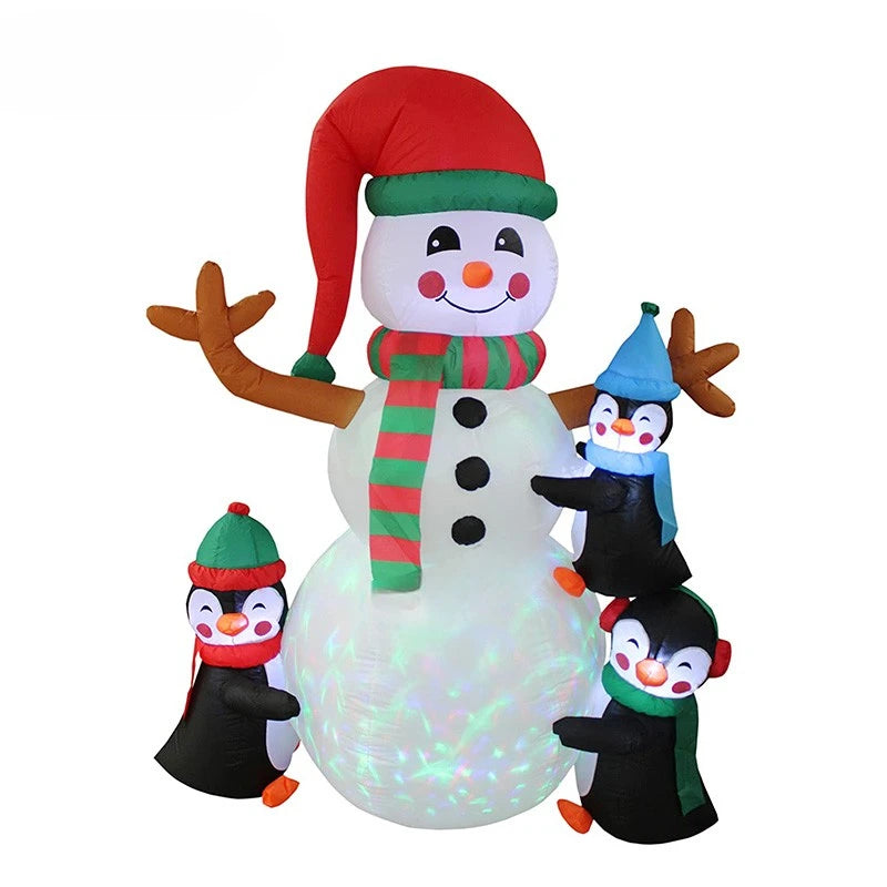 3m 10ft Inflatable Customized Christmas Snowman With Little Penguin For Xmas Art Craft Decoration Toys