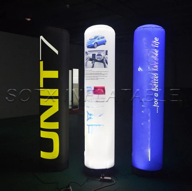 Events Advertising Promotion Customized Inflatable Column Tube LED Pillar LED Tube Glow in the Dark with LED Light for