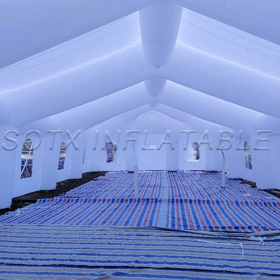 Party Pool Wedding 20mLx9mWx5mH Inflatable Wedding Marquee Tent with Colorful LED Lighting for
