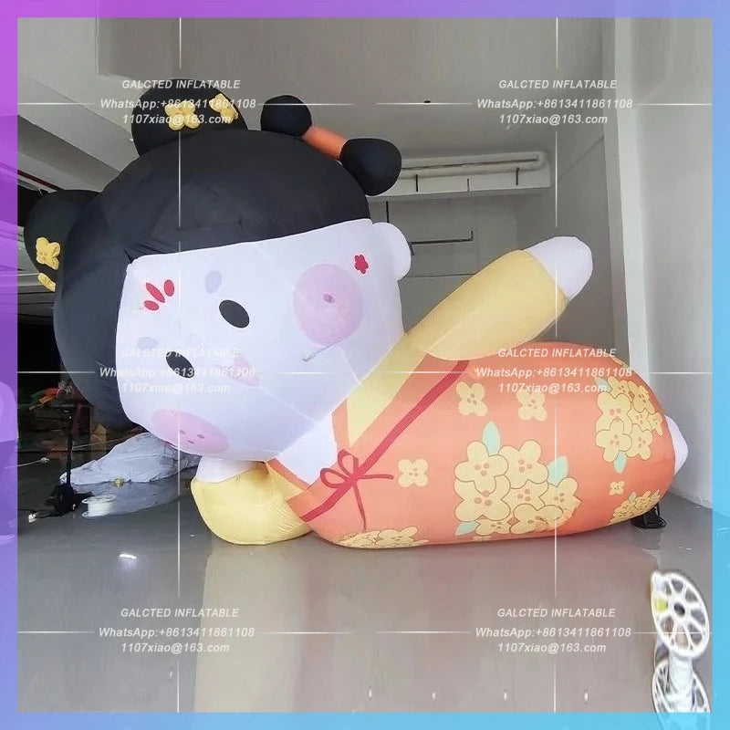 Tang dynasty dress lying Inflatable cartoon Xiao Douyuan Osmanthus model of the in mid-autumn lantern props