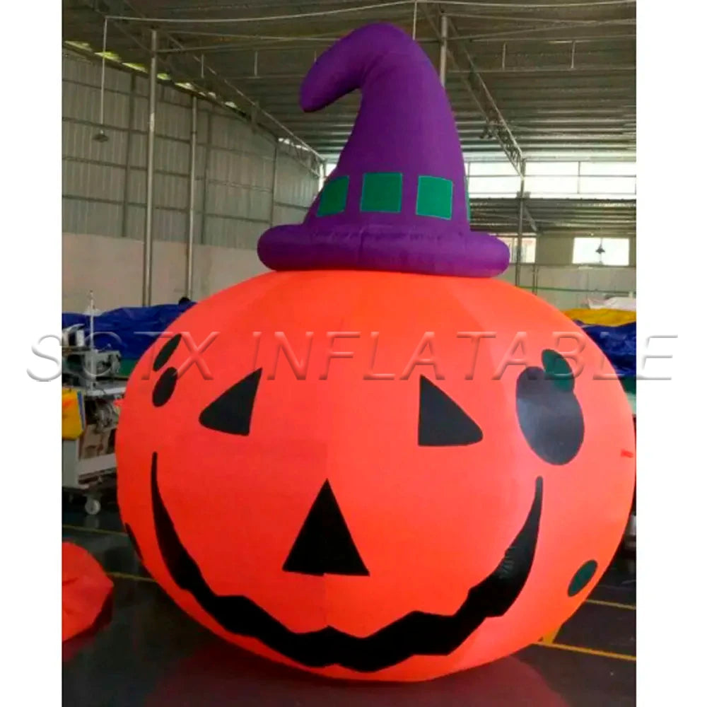Halloween DecWitch Hat Party Supplies oration 6M 20ft Giant Inflatable Pumpkin With LED Lights Outdoor Yard Ornament Pumpkin And