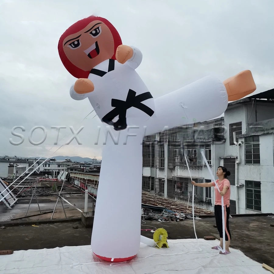 Promotion on Kicking Leg 3mH Inflatable Karate Model Taekwon Kick Man Kicking Leg for Advertising
