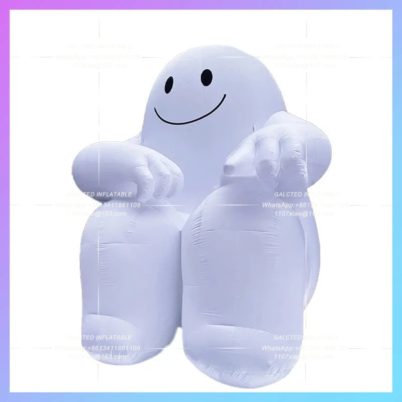 inflatable cartoon man white Factory customize design led light doll for art decoration