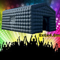 Movable Disco Castle 8m Black Party Inflatable Nightclub Tent Giant Inflatable Cube Booth Disco Nightclub Tent Outdoor