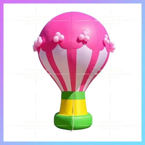 inflatable hot air balloon pink Park picnic grassland decoration 4m giant cartoon building decoration prop with air blower