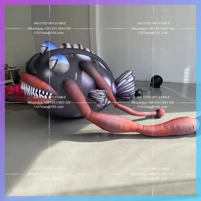 anglerfish lantern fish aquarium Inflatable mock-up deep-sea fish model  stage performance atmosphere lighting props