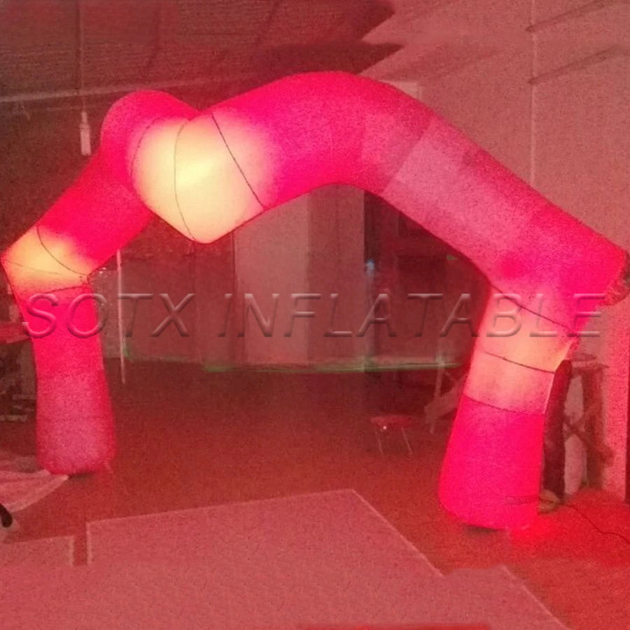 for club wedding party Attractive 4m W glowing Inflatable Kiss Me Lip Arch,Valentine's Day Decoration with LED Lights