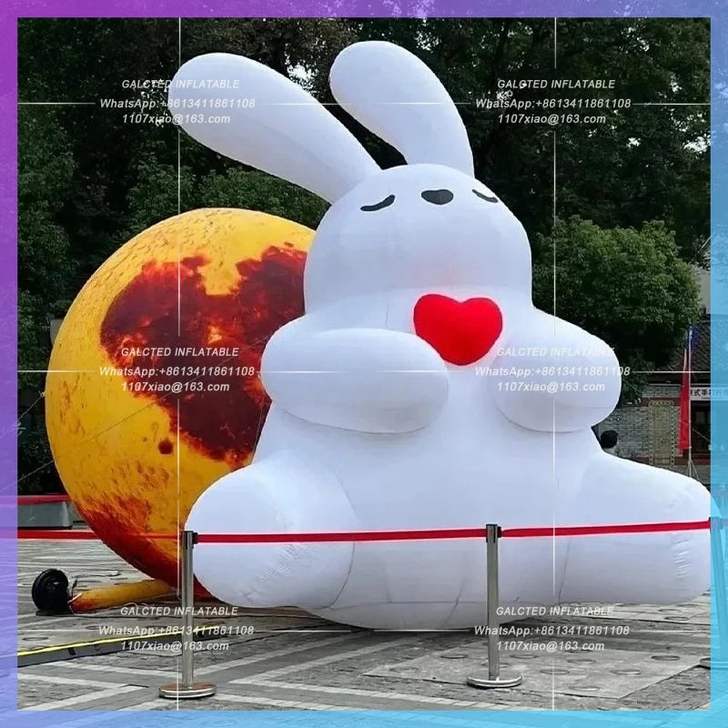 China National Day double-day Inflatable cartoon rabbit on the Moon Air Model Celebration IP linkage mall advertising props