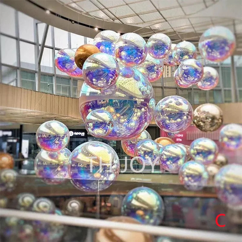 Colorful PVC Inflatable Reflective Ball,Inflatable Christmas Mirror Sphere, 5 pieces a lot Mirror Balls