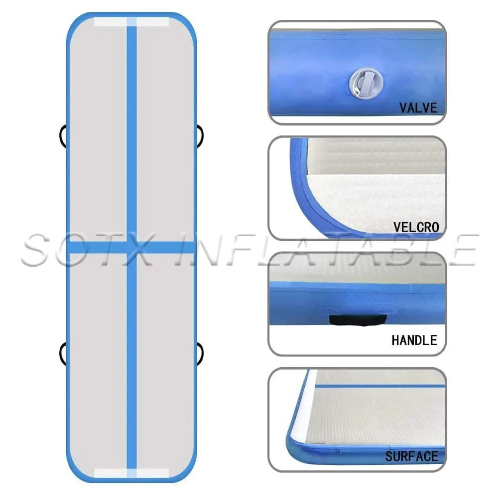 Yoga Training Floor 2024 Hot Sale Custom Logo Inflatable Air Track With Electric Pump Gymnastics Tumbling Air Mat Indoor Outdoor