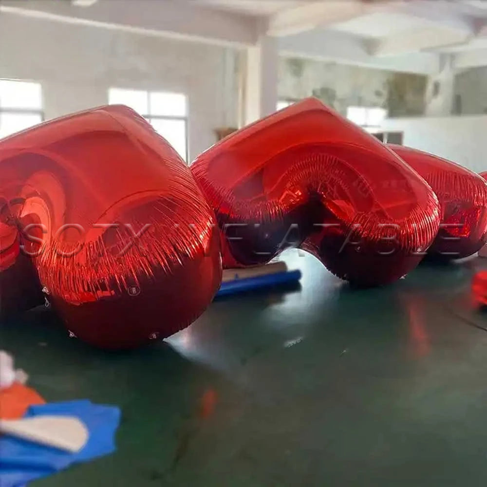 For Party Nightclub Wedding Events Hot Sale Valentine's Day Decoration Inflatable Heart Mirror Reflective Large Heart Balloon