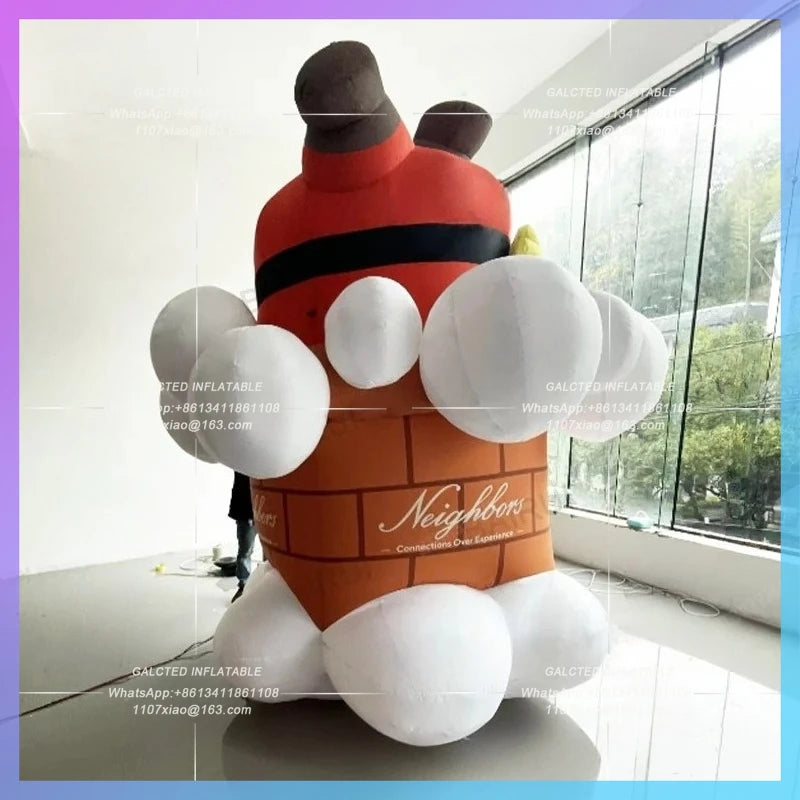 christmas gift for festival decoration Giant inflatable santa claus chimney