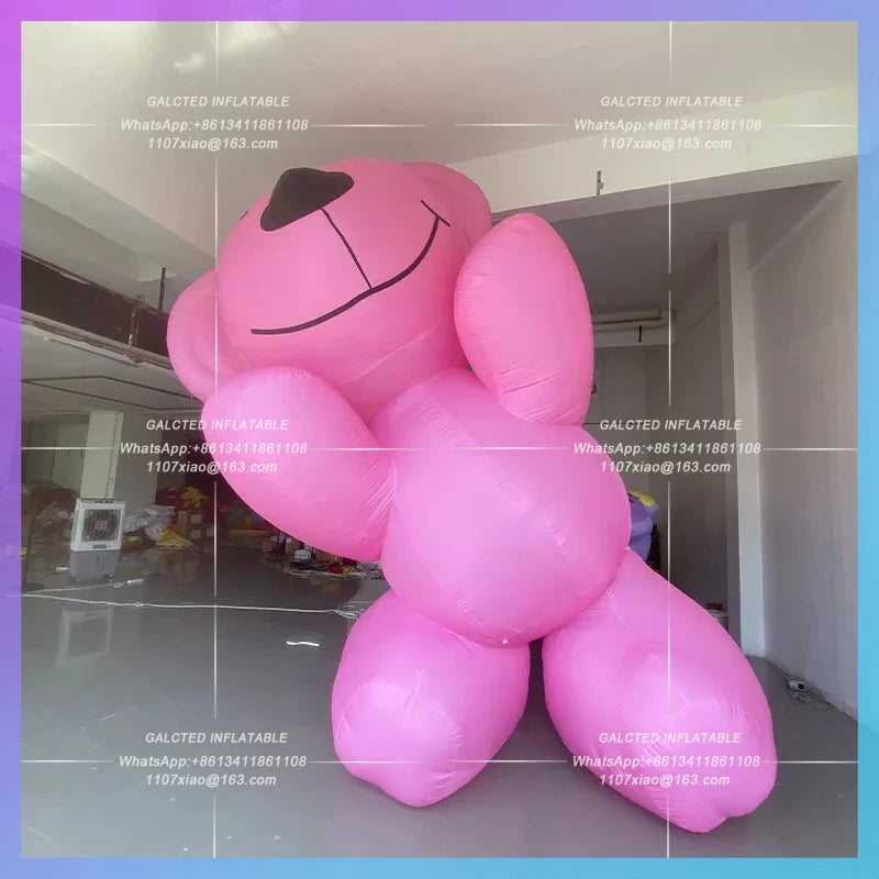 romantic atmosphere proposal  Inflatable pink sitting bear model cute wedding qixi lighting atmosphere lawn layout