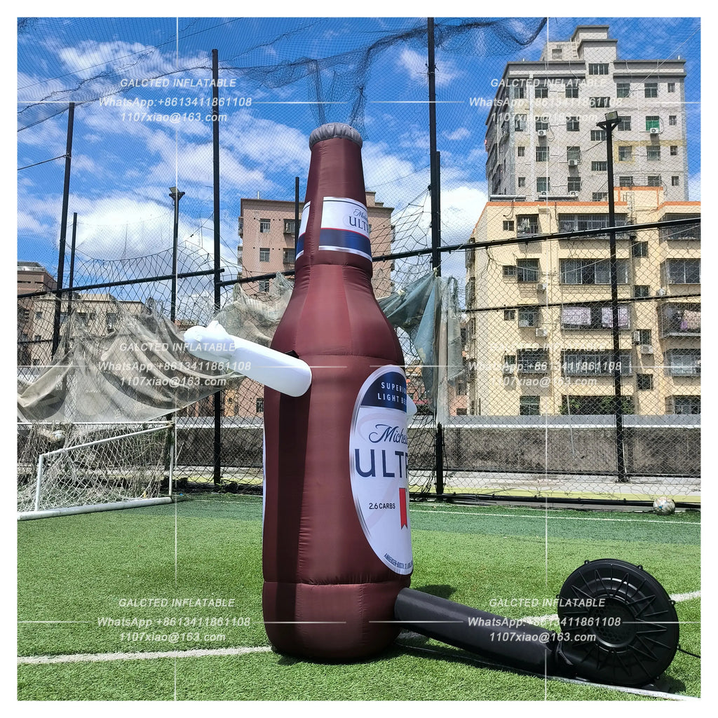 Inflatable Beer Bottle With Blower Giant Outdoor Advertising Display For Grand Opening And Sports Event