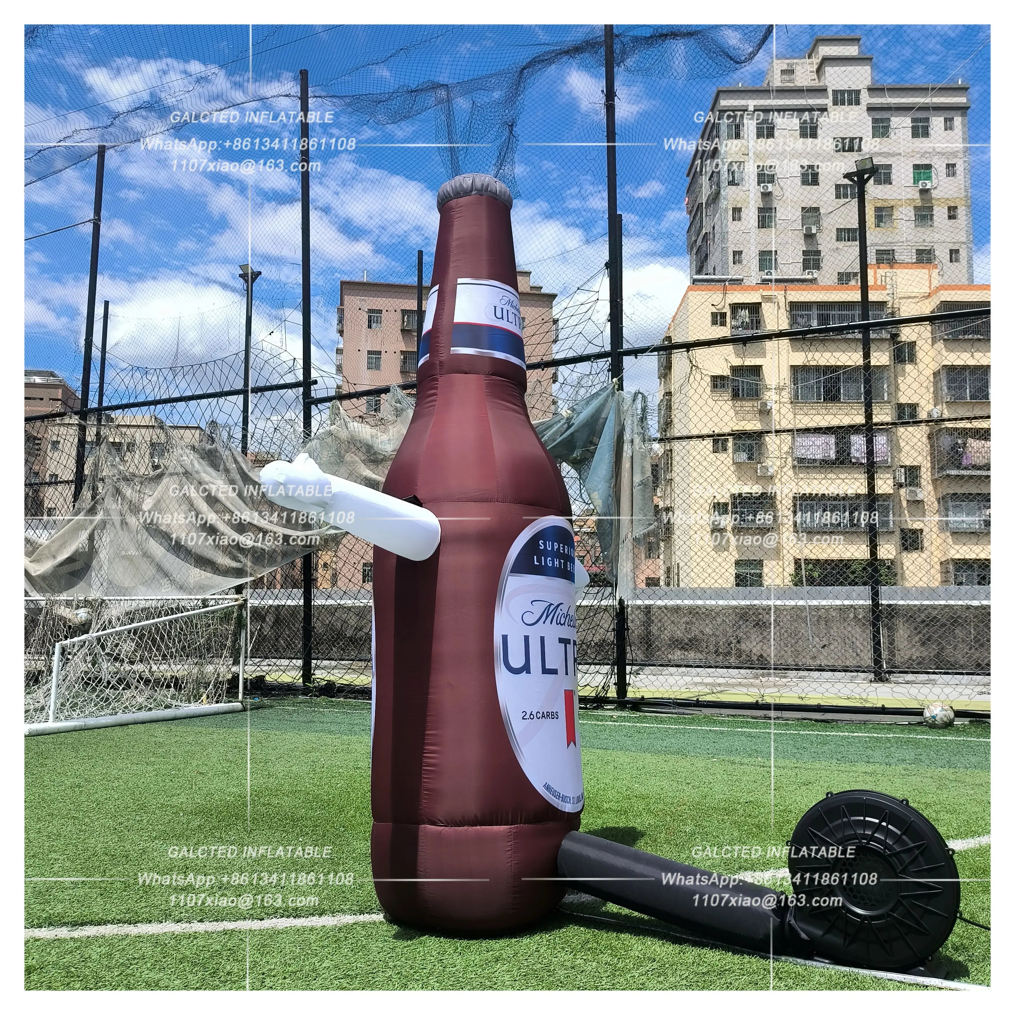 Inflatable Beer Bottle With Blower Giant Outdoor Advertising Display For Grand Opening And Sports Event