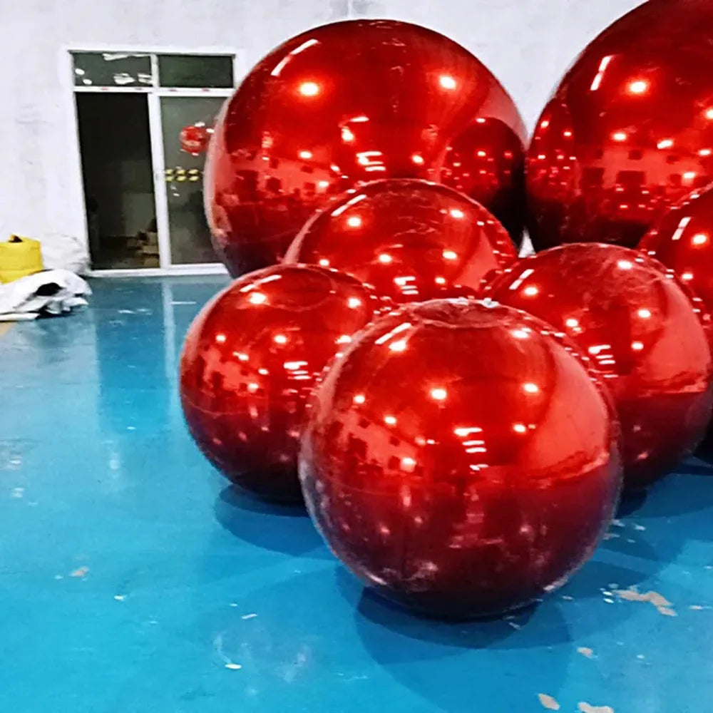 Ground DecorationInflatable Mirror Sphere Airtight Party Wedding Balloons Silver Gold Giant Mirror Ball Disco Balls For Ceiling